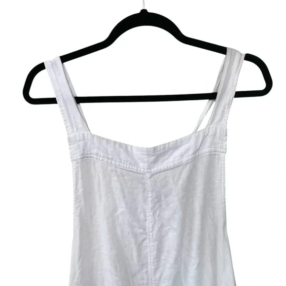 HAUTE HIPPIE Women's Linen Sleeveless Wide Leg Jumpsuit Coverup White XL - Picture 9 of 12